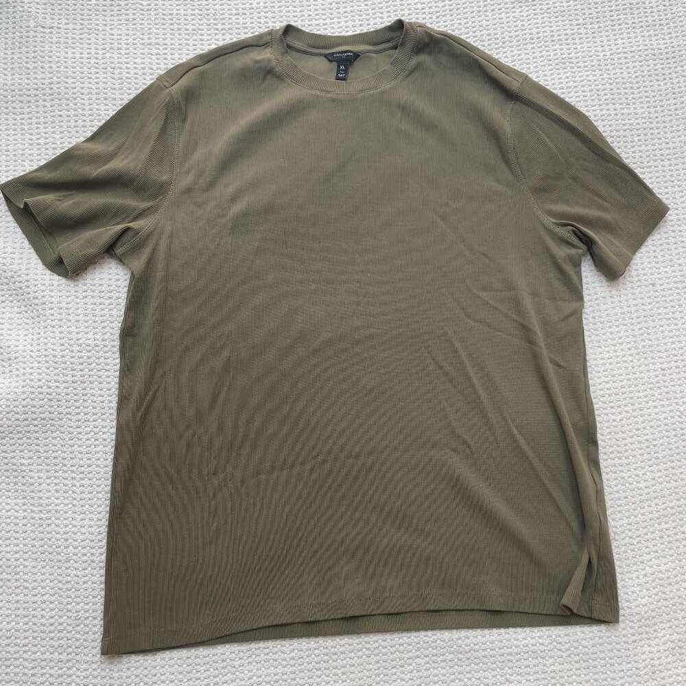 Banana Republic Slim Mini Ribbed T-Shirt - XL Tall - Desert Thyme